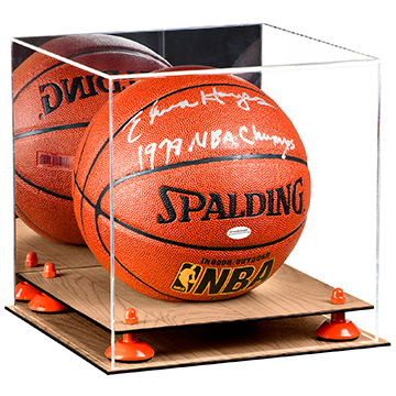 Basketball Display Case Wood Base