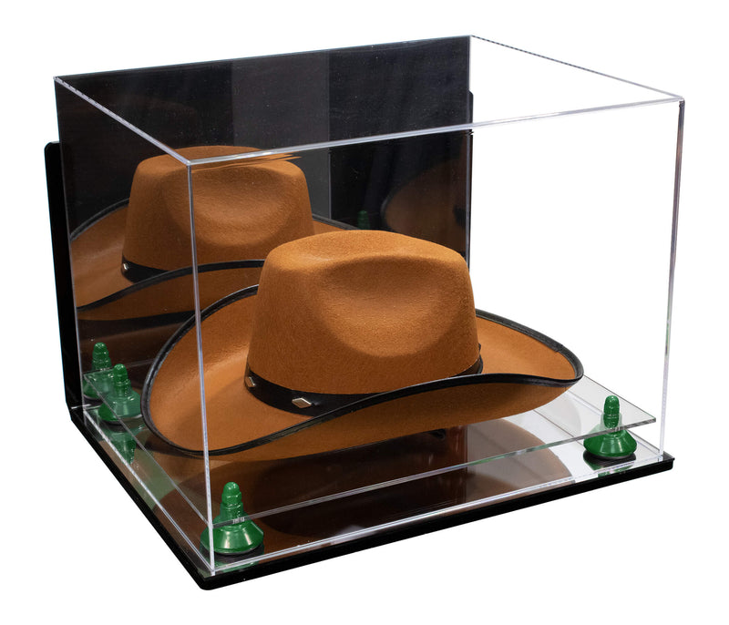 Acrylic Cowboy Hat Display Case - Mirror Wall Mounts 16" x 13" x 12" (A024-B/V61B)