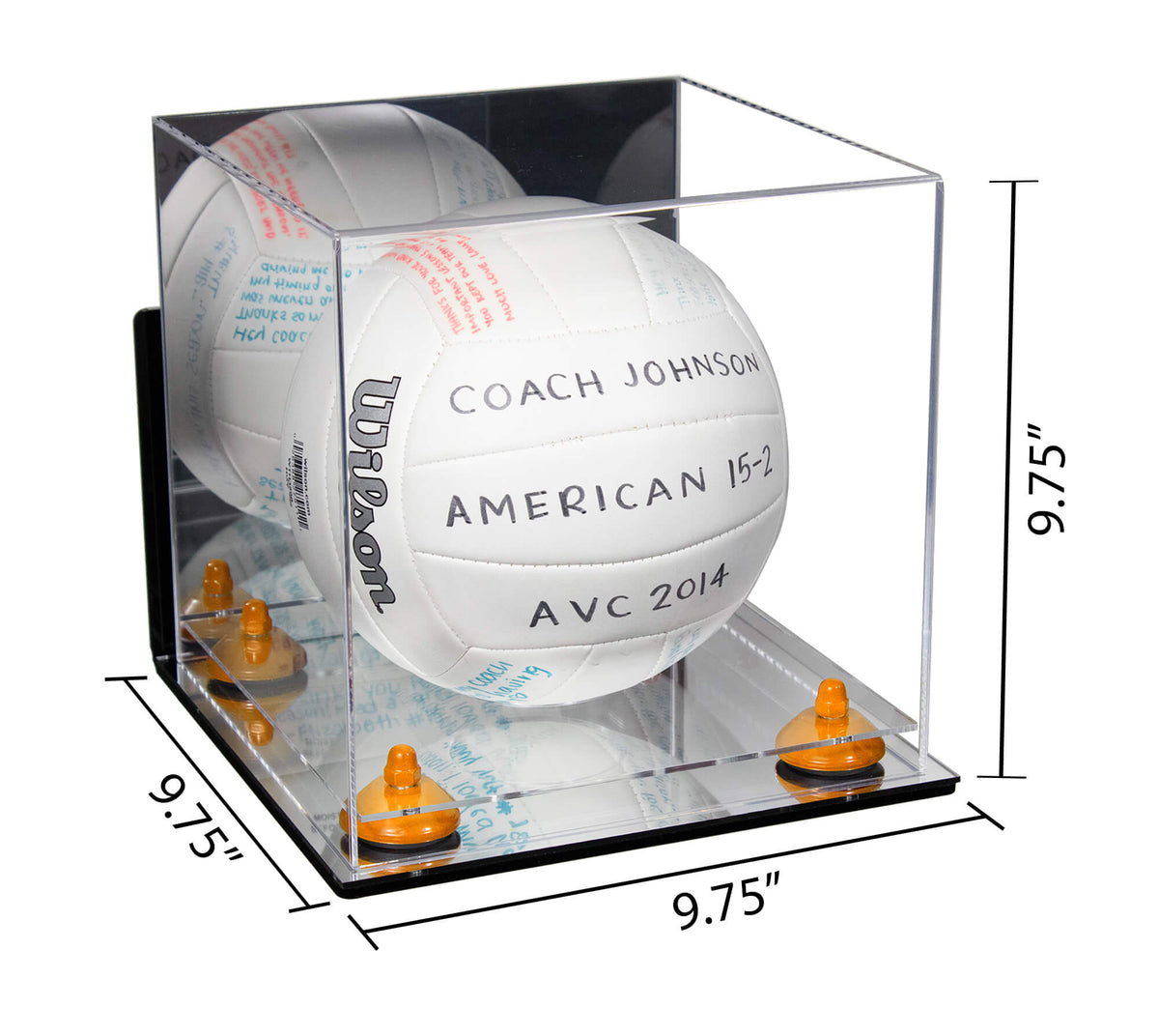 Acrylic Mini - Miniature (not Full Size) Soccer Ball Display Case with Mirror, Wall Mount, Risers and selling Clear Base (A015-CB)