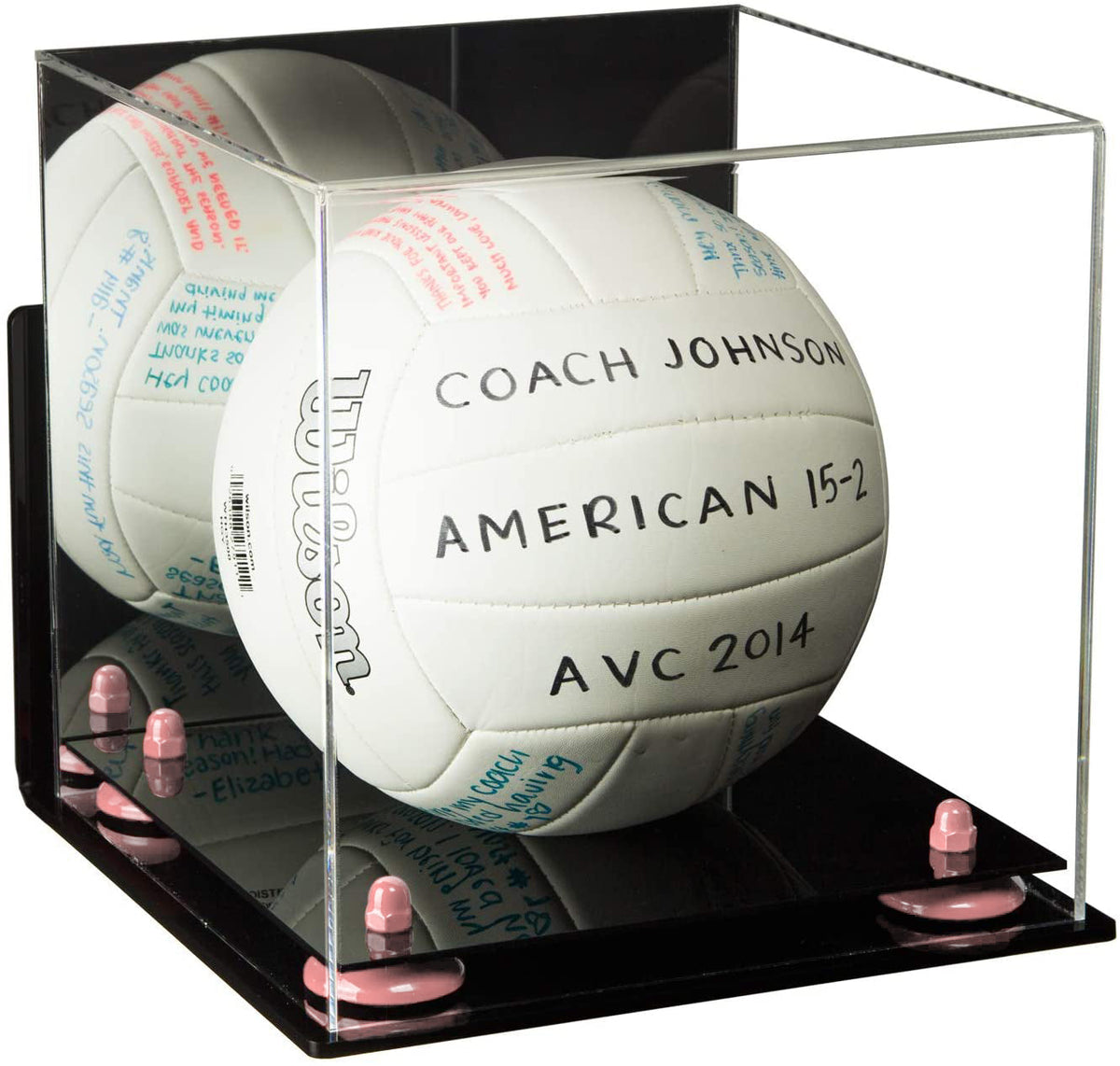 Acrylic Rugby Ball Display Case with Mirror and sale Risers (A004)