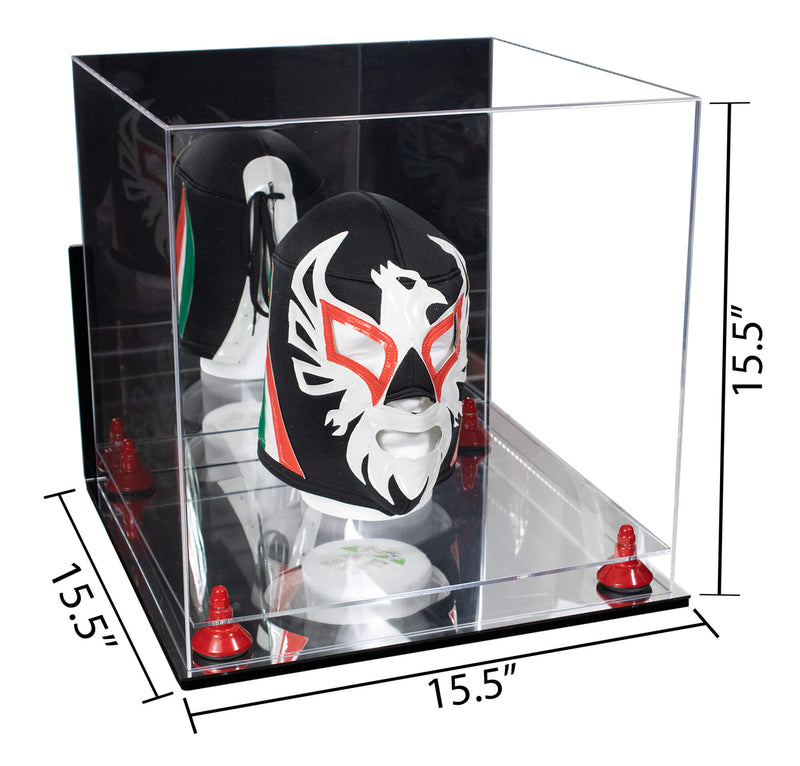 Versatile Display Case - Large Square Box with Risers, Mirror Case and Wall Mounts 15.5" x 15.5" x 15.5" (A118)