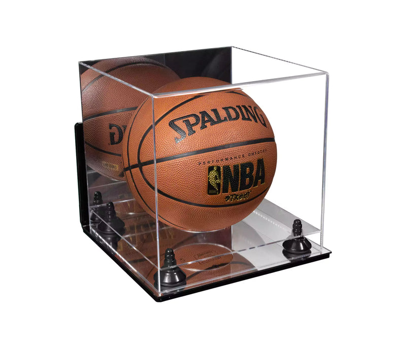 Acrylic Full Size Basketball Display Case - Mirror Wall Mounts for Sale On BetterDisplayCases