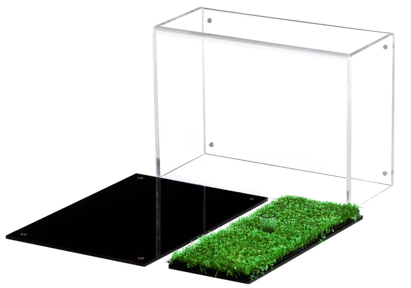 Acrylic Golf Ball Display Case with Turf Base for sale on Better Display Cases