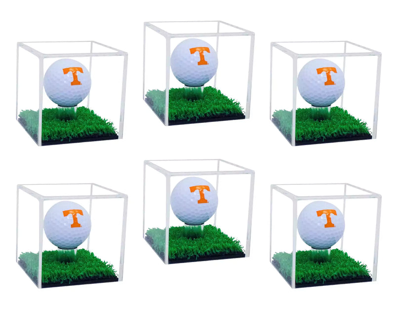 Acrylic Golf Ball Display Case with Turf Base for sale on Better Display Cases