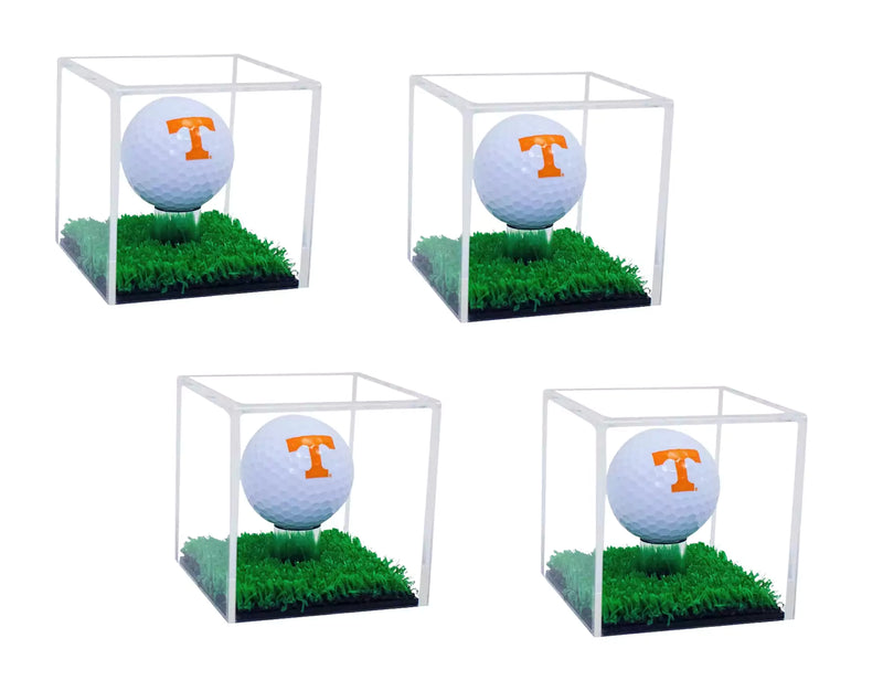 Acrylic Golf Ball Display Case with Turf Base for sale on Better Display Cases