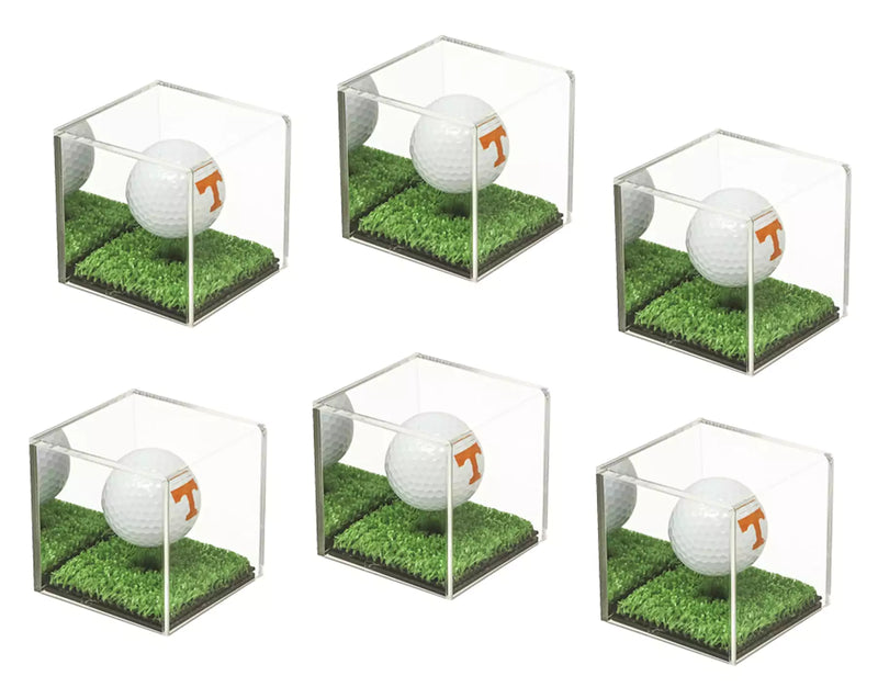 Acrylic Golf Ball Display Case with Turf Base for sale on Better Display Cases