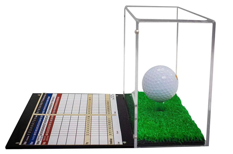 Acrylic Golf Ball Display Case with Turf Base for sale on Better Display Cases