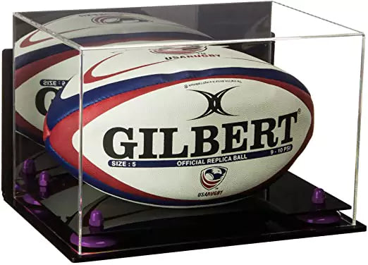 Acrylic Rugby Ball Display Case for sale on better display cases