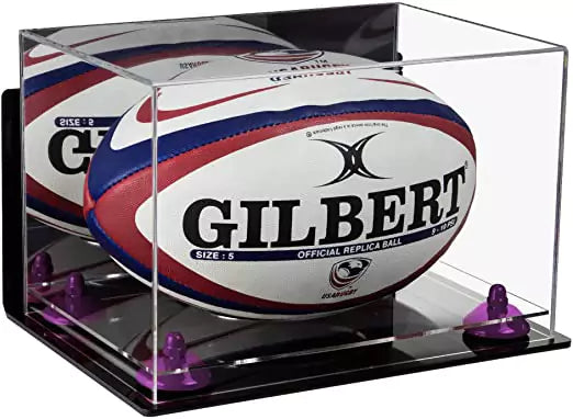 Acrylic Rugby Ball Display Case for sale on better display cases