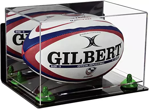 Acrylic Rugby Ball Display Case for sale on better display cases