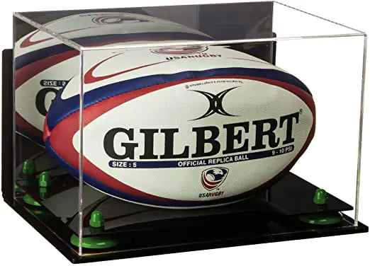 Acrylic Rugby Ball Display Case for sale on better display cases