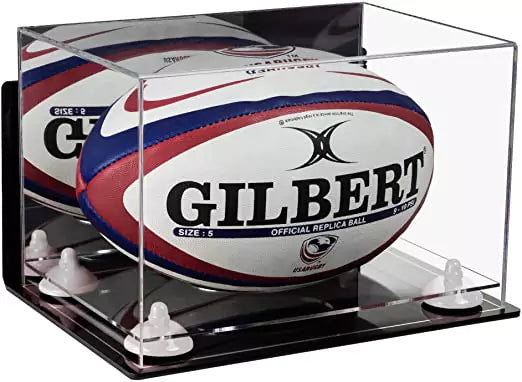 Acrylic Rugby Ball Display Case for sale on better display cases