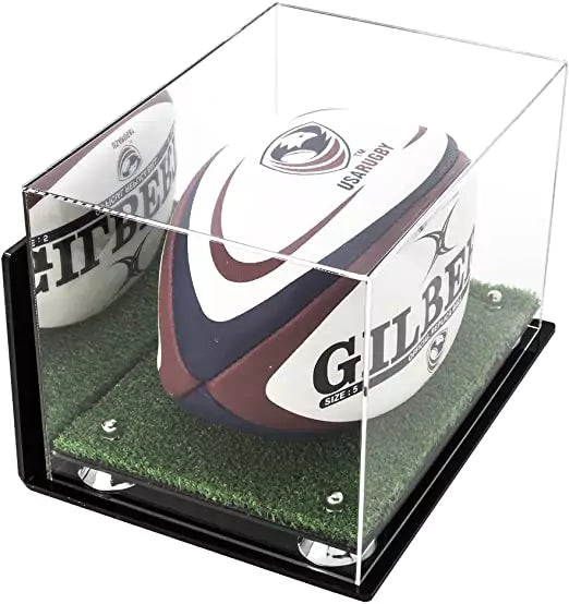 Acrylic Rugby Ball Display Case for sale on better display cases