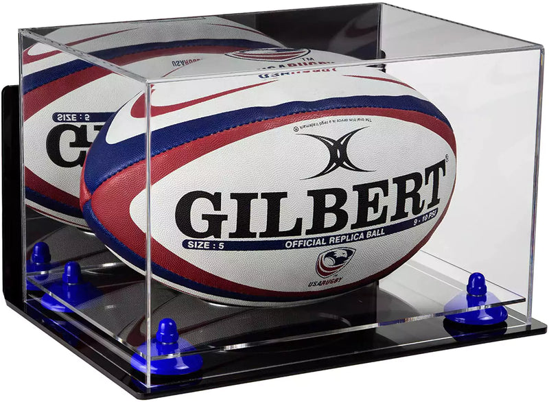 Acrylic Rugby Ball Display Case for sale on better display cases