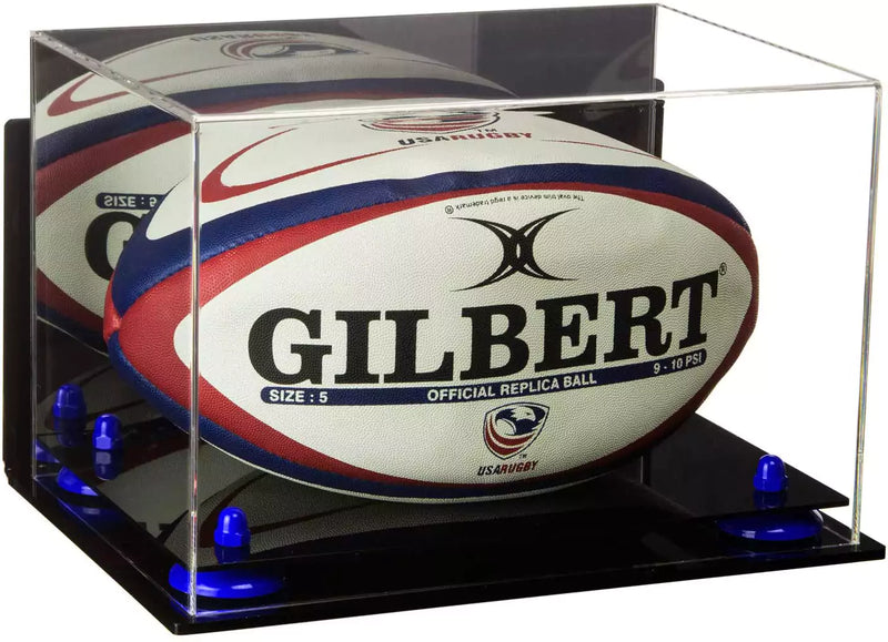 Acrylic Rugby Ball Display Case for sale on better display cases