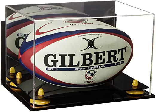 Acrylic Rugby Ball Display Case for sale on better display cases