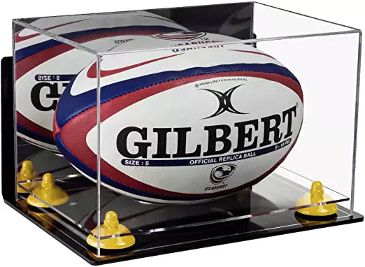 Acrylic Rugby Ball Display Case for sale on better display cases