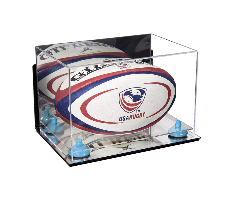 Acrylic Rugby Ball Display Case for sale on better display cases