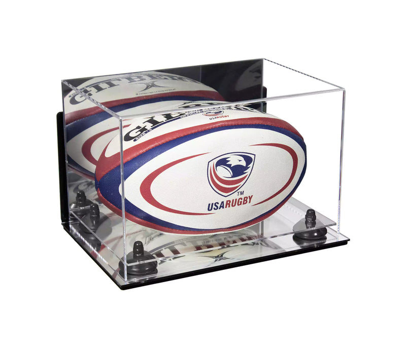 Acrylic Rugby Ball Display Case for sale on better display cases