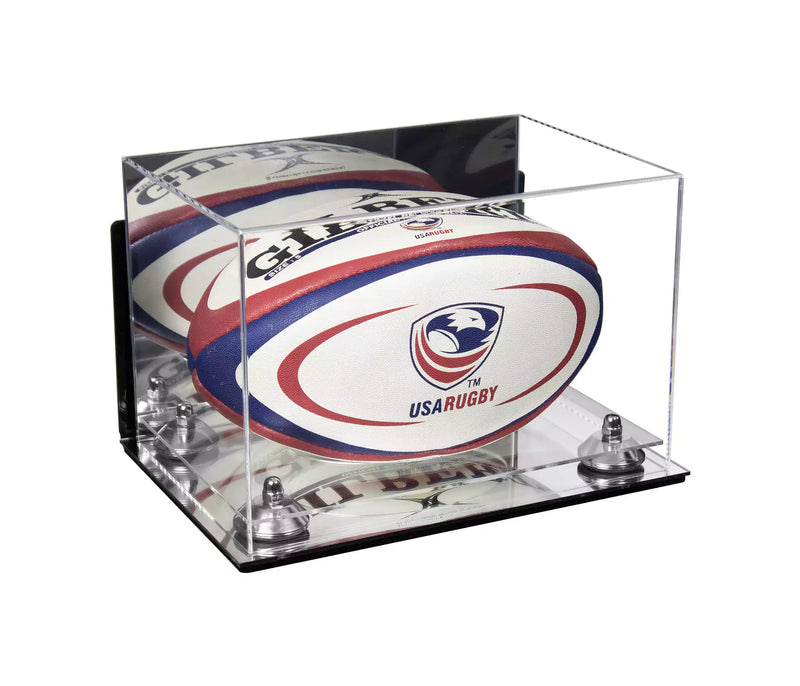 Acrylic Rugby Ball Display Case for sale on better display cases