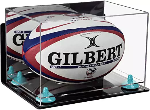 Acrylic Rugby Ball Display Case for sale on better display cases