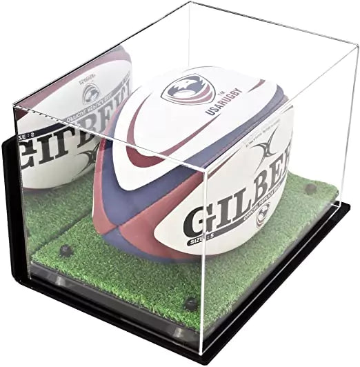 Acrylic Rugby Ball Display Case for sale on better display cases