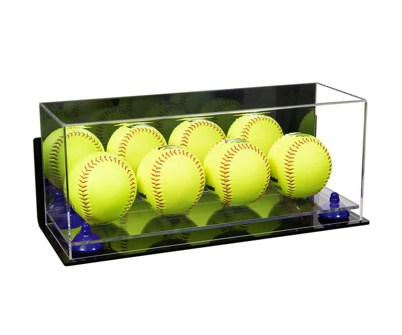 Acrylic softball display case 4 balls for sale on better display cases