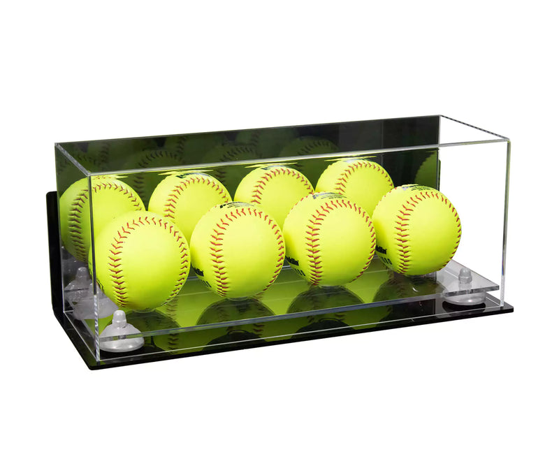 Acrylic softball display case 4 balls for sale on better display cases