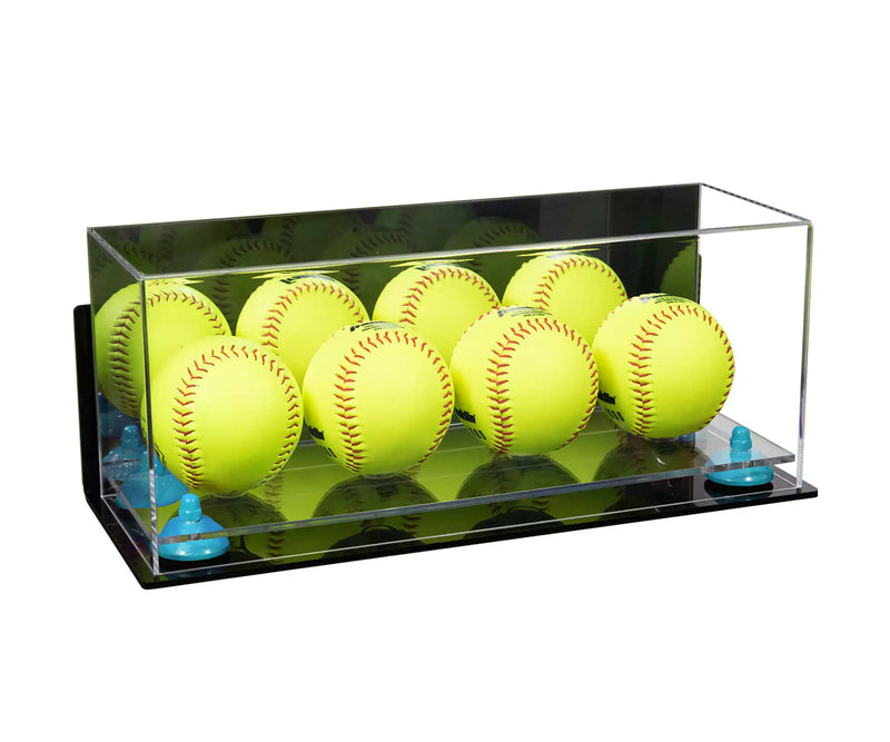 Acrylic softball display case 4 balls for sale on better display cases