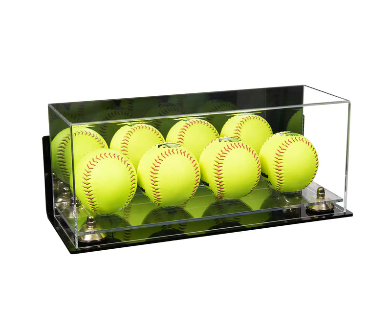 Acrylic softball display case 4 balls for sale on better display cases