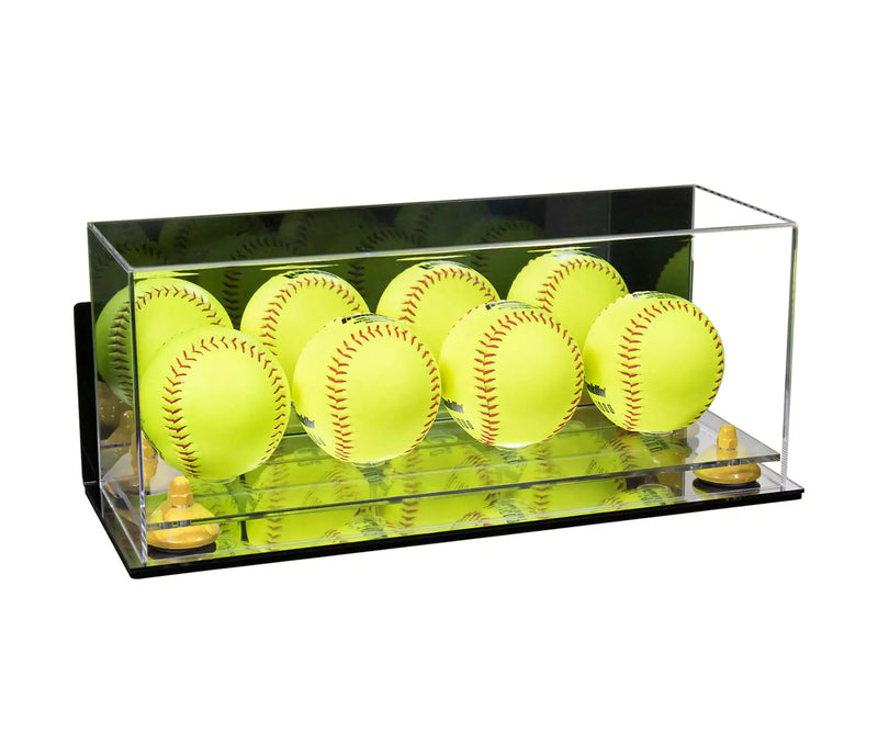 Acrylic softball display case 4 balls for sale on better display cases