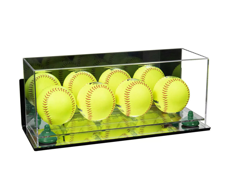 Acrylic softball display case 4 balls for sale on better display cases