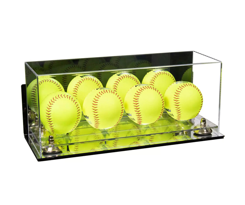 Acrylic softball display case 4 balls for sale on better display cases