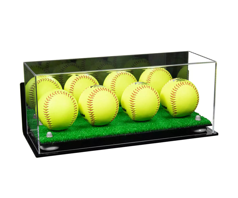 Acrylic softball display case 4 balls for sale on better display cases