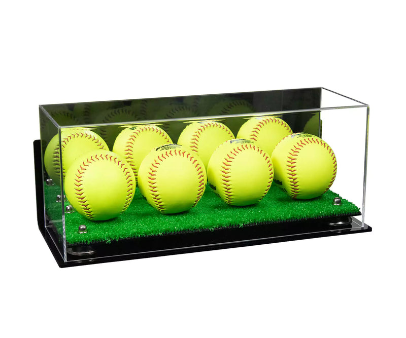 Acrylic softball display case 4 balls for sale on better display cases