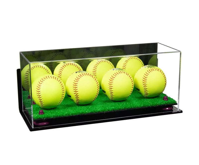 Acrylic softball display case 4 balls for sale on better display cases