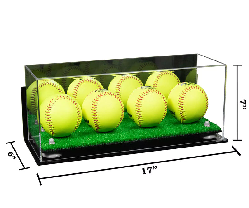 Acrylic softball display case 4 balls for sale on better display cases