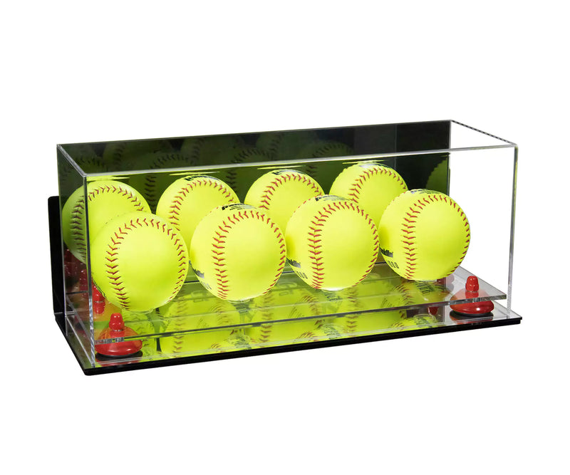 Acrylic softball display case 4 balls for sale on better display cases