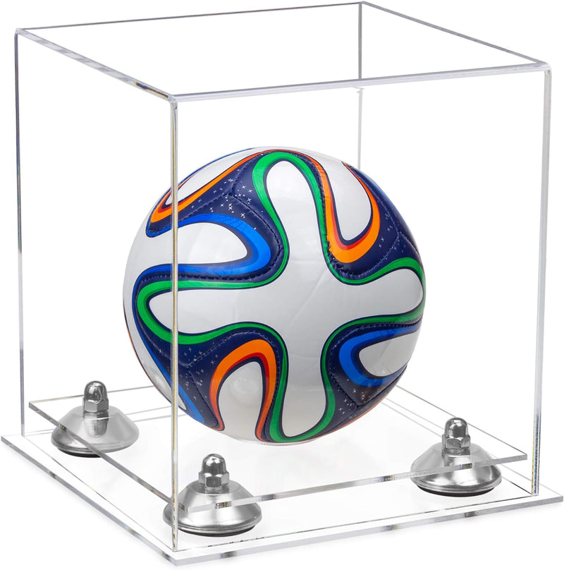 Acrylic Mini - Miniature (not Full Size) Soccer Ball Display Case - Clear (B03/A015)