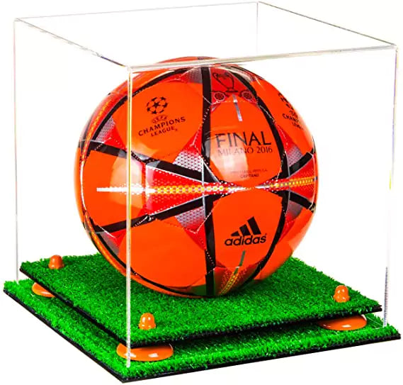 acrylic soccer ball display case for sale on better display cases