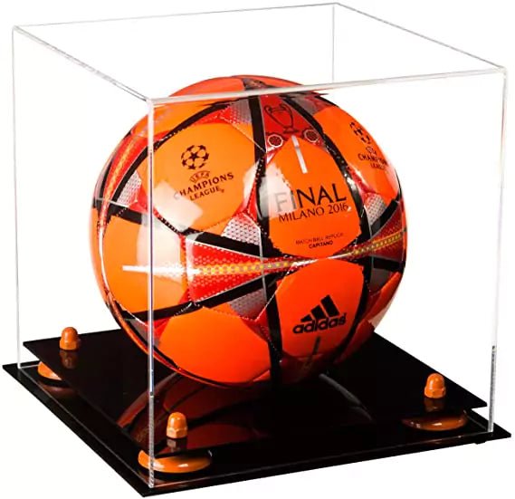 acrylic soccer ball display case for sale on better display cases