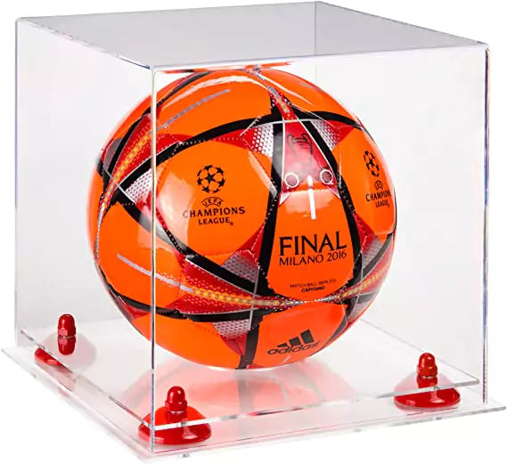 acrylic soccer ball display case for sale on better display cases