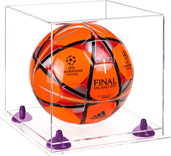 acrylic soccer ball display case for sale on better display cases