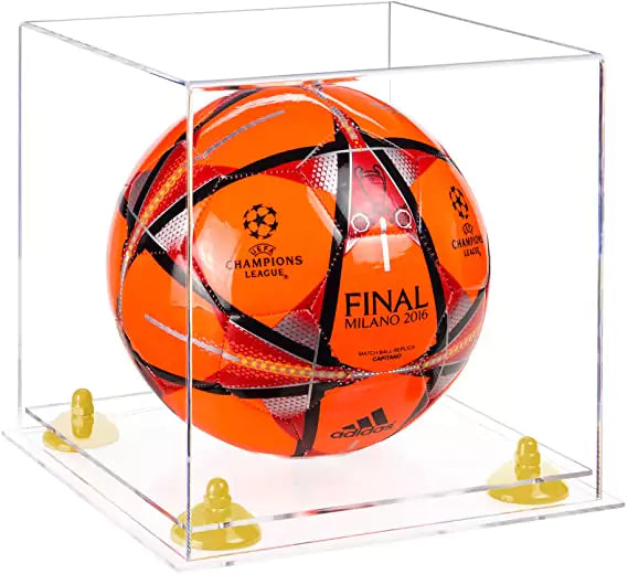 acrylic soccer ball display case for sale on better display cases