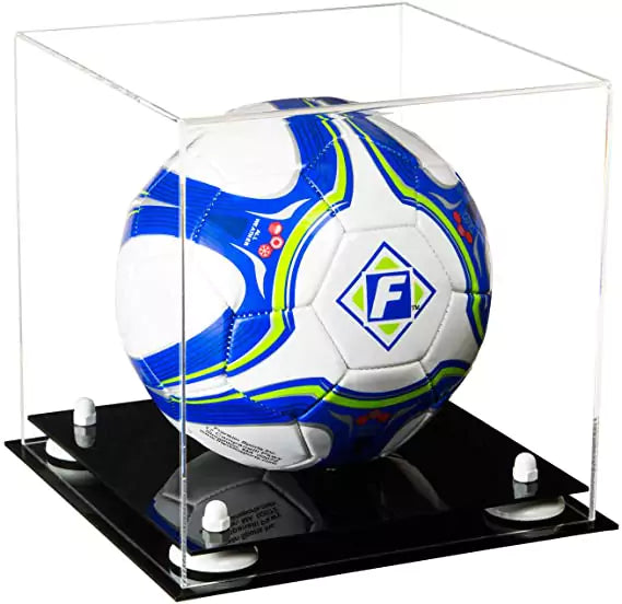 acrylic soccer ball display case for sale on better display cases