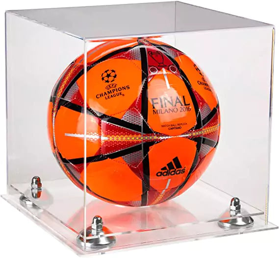 acrylic soccer ball display case for sale on better display cases