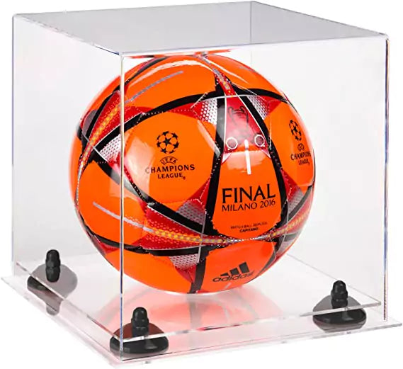 acrylic soccer ball display case for sale on better display cases