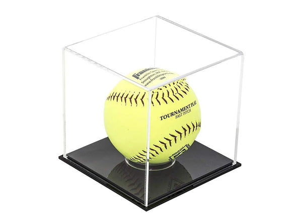 Acrylic softball display case | 4 balls for sale on Better Display Cases