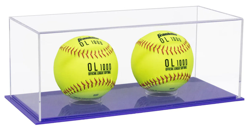 Acrylic softball display case | 4 balls for sale on Better Display Cases