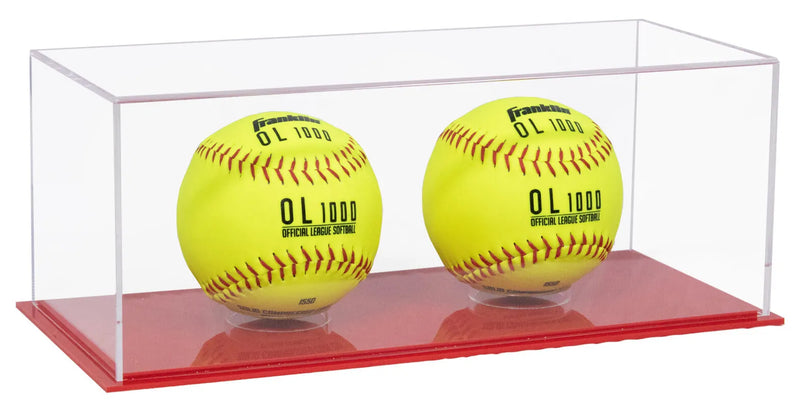 Acrylic softball display case | 4 balls for sale on Better Display Cases